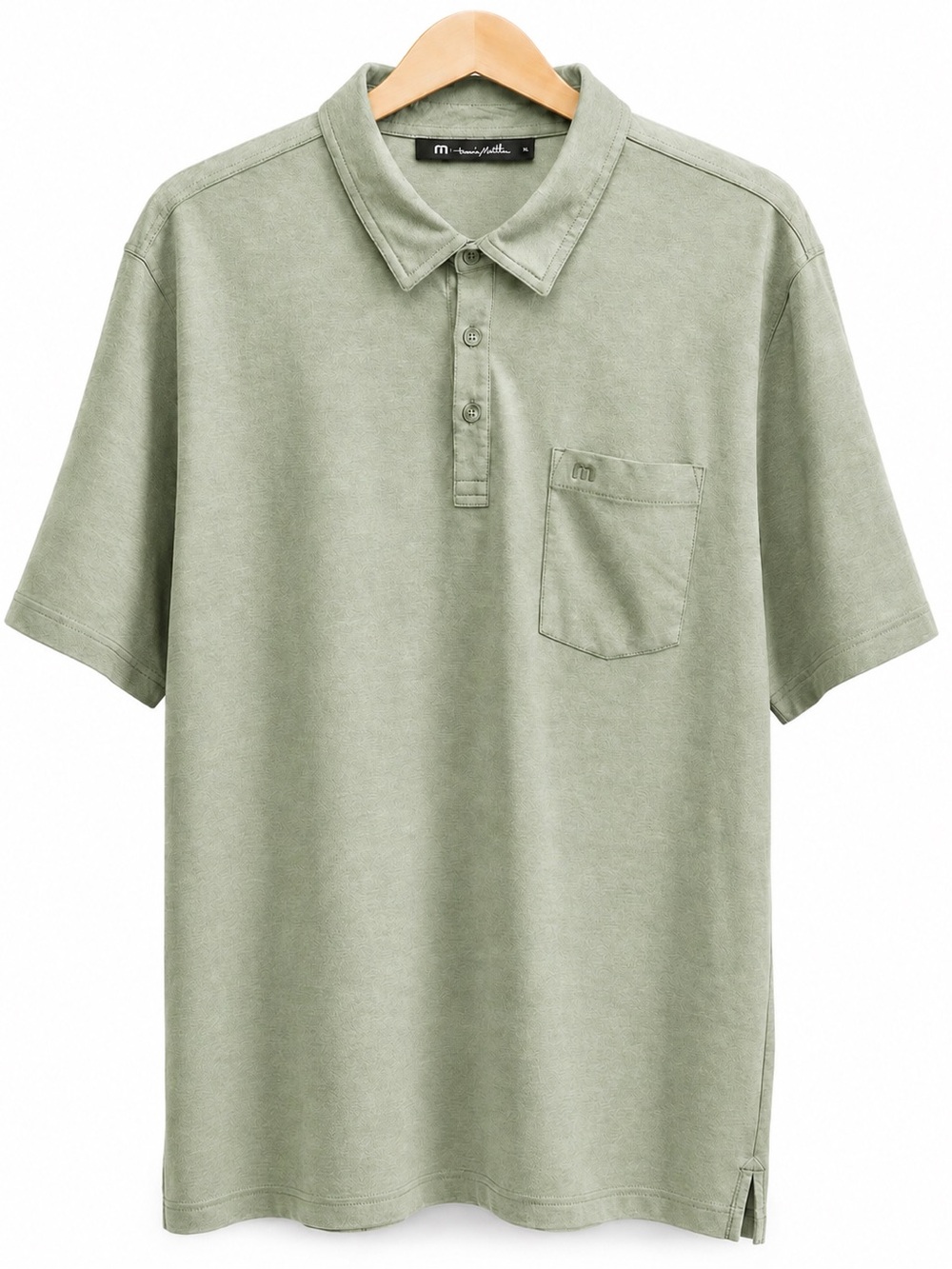 TravisMathew Polo Shirt XL Green Pocket Golf Performance Short Sleeve Mens